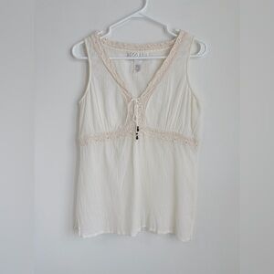 100% Cotton Babydoll Sleeveless Top Boho Festival Vintage Cottagecore Small